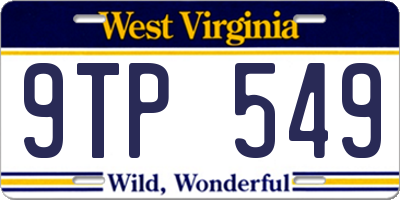 WV license plate 9TP549