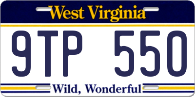 WV license plate 9TP550