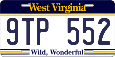 WV license plate 9TP552