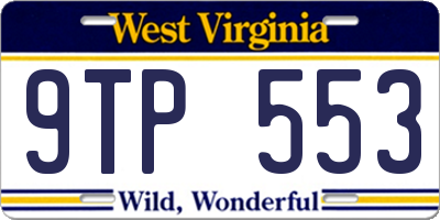 WV license plate 9TP553