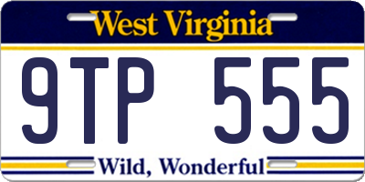WV license plate 9TP555