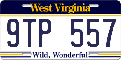 WV license plate 9TP557