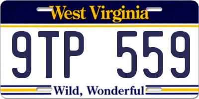WV license plate 9TP559