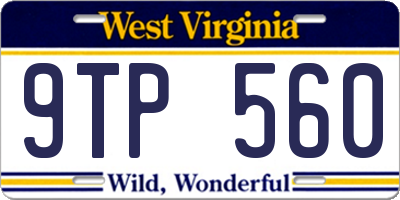 WV license plate 9TP560