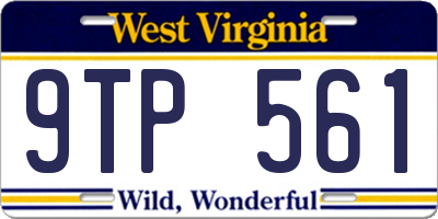 WV license plate 9TP561