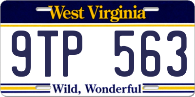 WV license plate 9TP563