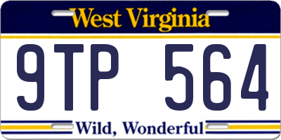 WV license plate 9TP564