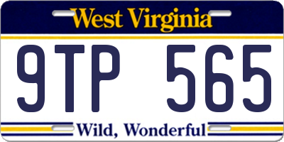 WV license plate 9TP565