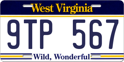 WV license plate 9TP567