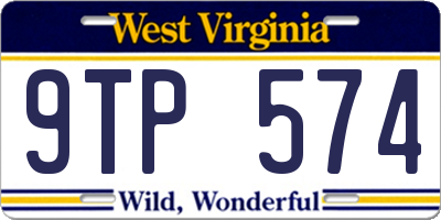 WV license plate 9TP574