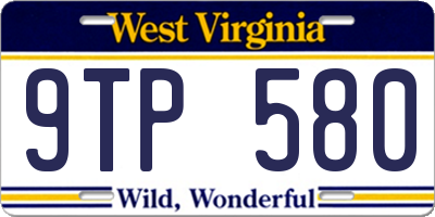 WV license plate 9TP580