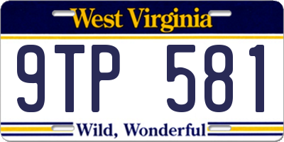 WV license plate 9TP581