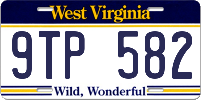 WV license plate 9TP582
