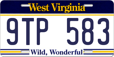 WV license plate 9TP583