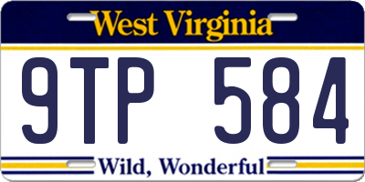 WV license plate 9TP584