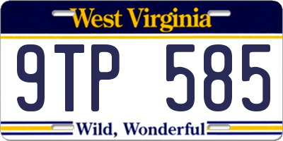 WV license plate 9TP585