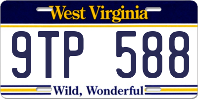 WV license plate 9TP588