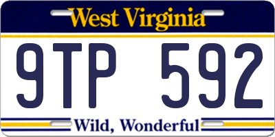 WV license plate 9TP592