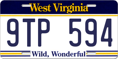 WV license plate 9TP594