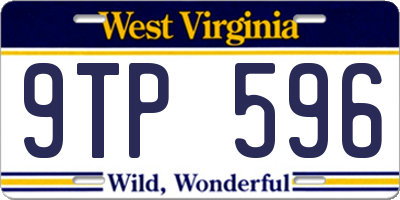 WV license plate 9TP596