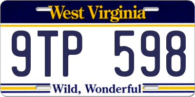 WV license plate 9TP598