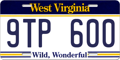 WV license plate 9TP600