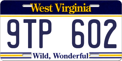 WV license plate 9TP602
