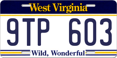 WV license plate 9TP603