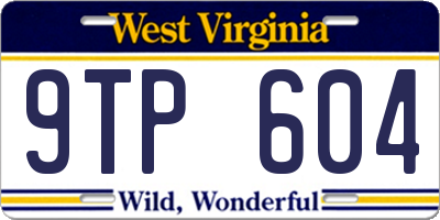WV license plate 9TP604