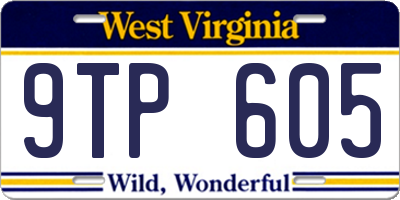 WV license plate 9TP605