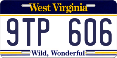 WV license plate 9TP606