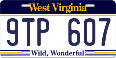 WV license plate 9TP607