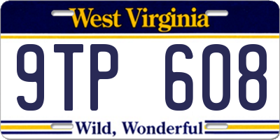WV license plate 9TP608