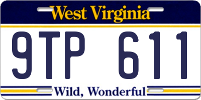 WV license plate 9TP611