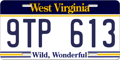 WV license plate 9TP613