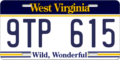 WV license plate 9TP615
