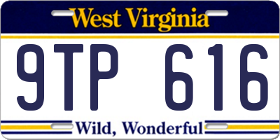 WV license plate 9TP616