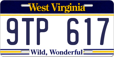 WV license plate 9TP617