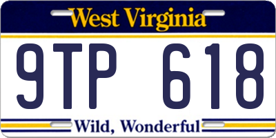 WV license plate 9TP618