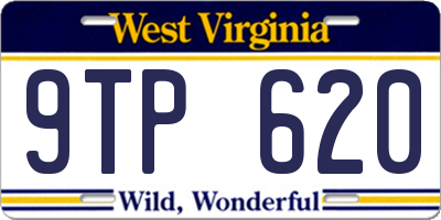 WV license plate 9TP620