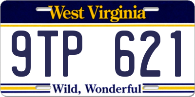 WV license plate 9TP621