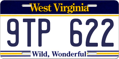 WV license plate 9TP622