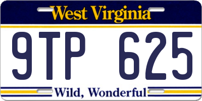 WV license plate 9TP625