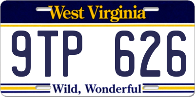 WV license plate 9TP626