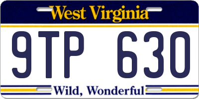 WV license plate 9TP630
