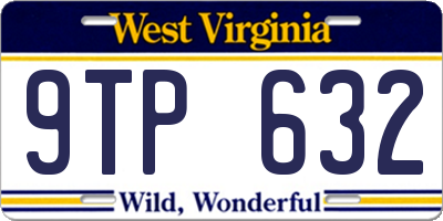 WV license plate 9TP632