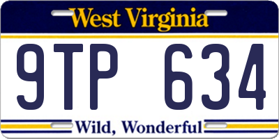 WV license plate 9TP634