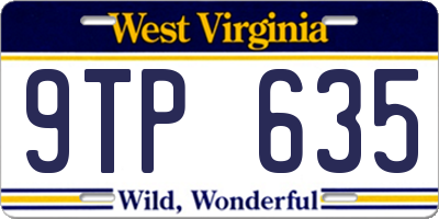 WV license plate 9TP635