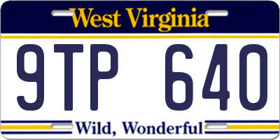 WV license plate 9TP640