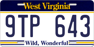 WV license plate 9TP643